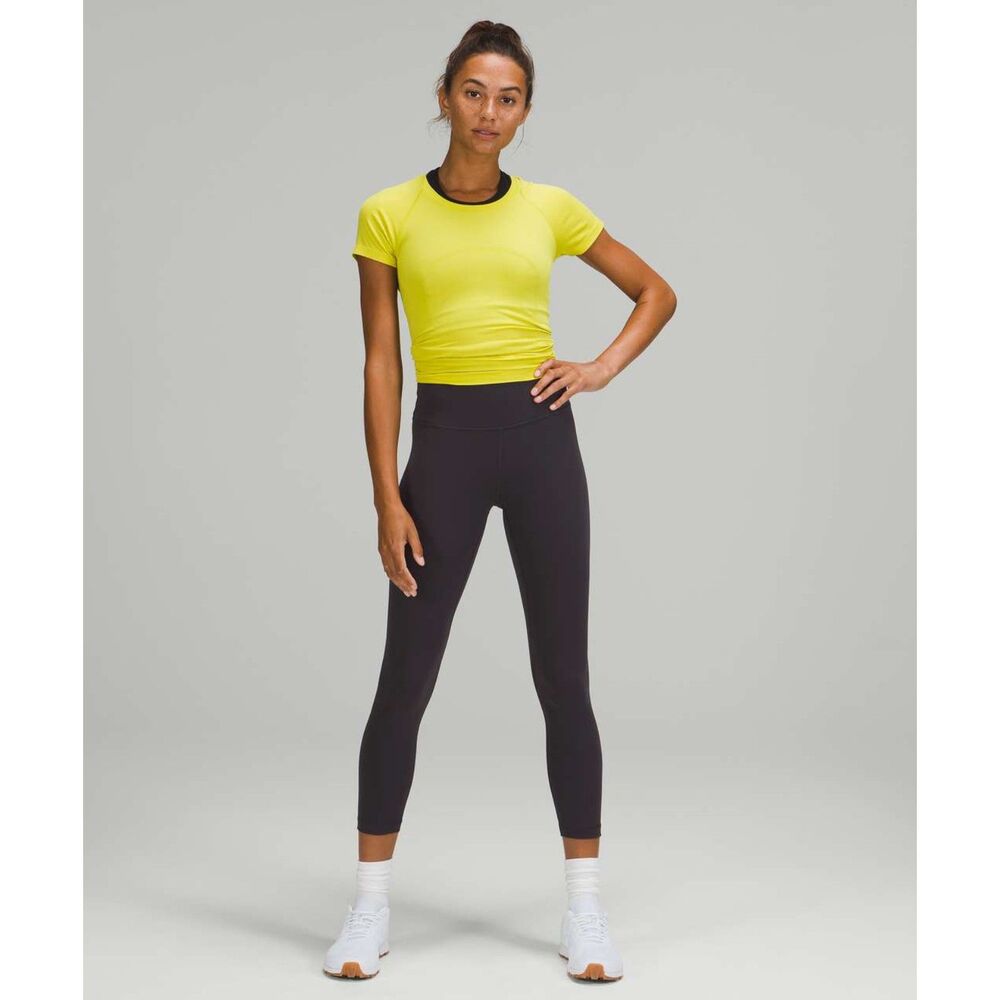 Lululemon Wunder Train High-Rise Crop tights  23 Size 12 Black Granite NWT
